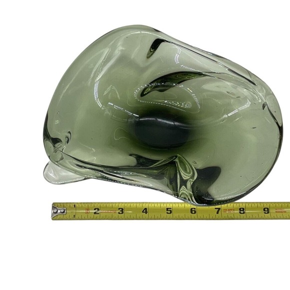 Vintage Smoked Glass Ameba Dish MCM - Picture 5 of 11